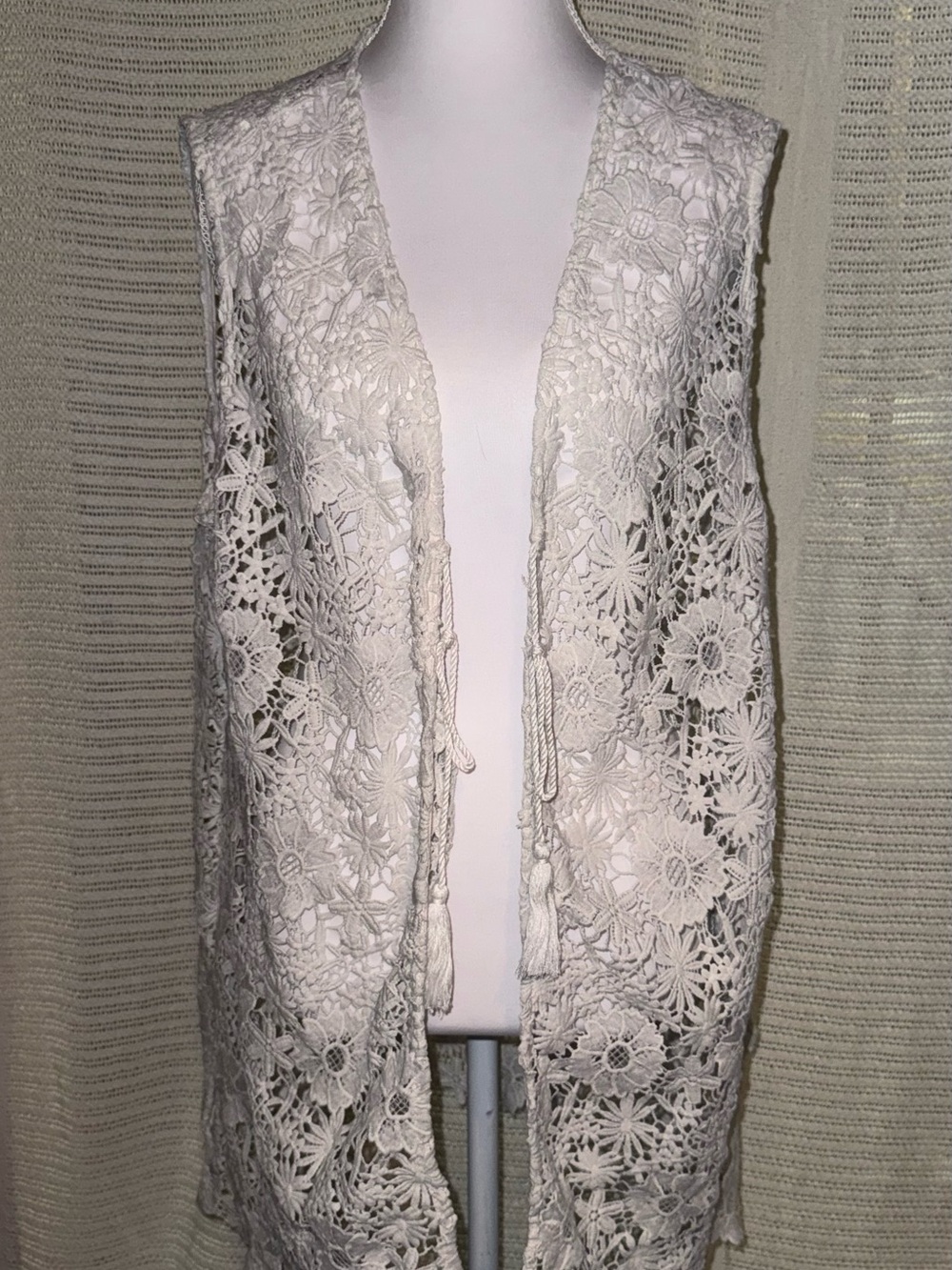 Ivory Crochet Lace Vest